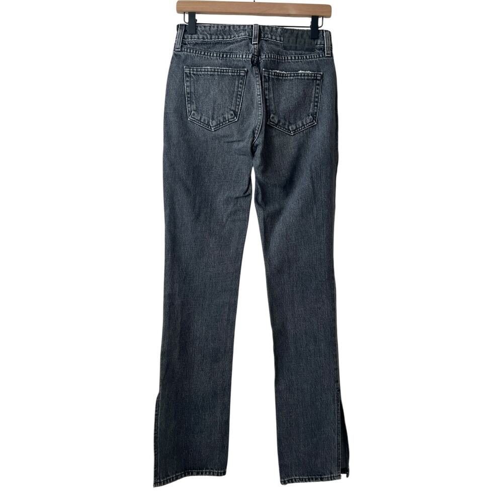 GRLFRND The Hailey Low Rise Slim Boot With Slit In Empire State Size 24 - Picture 3 of 10